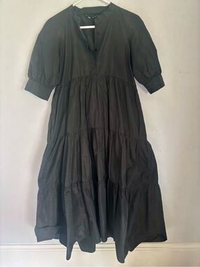 Zara Tiered Maxi Black Dress